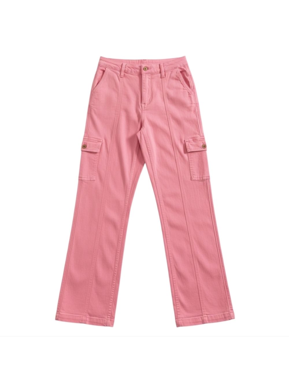 Judy Blue Pink Straight Leg Cargo Pants Size 1/25 Nwot High Rise Pockets Jeans